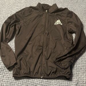 adidas Brown Lightweight Zip-Up Windbreaker Jacket